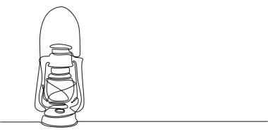 Tarihi aydınlanma ve nostaljiyi sembolize eden eski bir gaz lambası çizimi. Yaratıcı ve zamansız biçim.