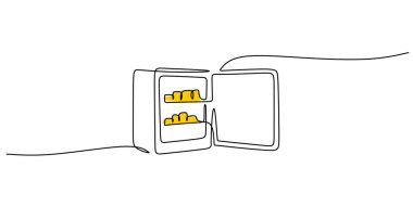 One line drawing of a safe vault, representing business and banking concepts of security and trust. Vector illustration hand drawn. clipart