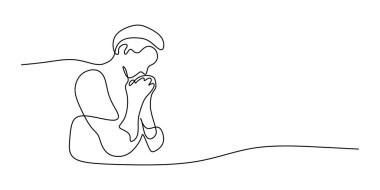 Sürekli olarak Faith 'in çizdiği çizgiler. Güven ve maneviyatı temsil ediyor. Vektör illüstrasyon eli çizildi.