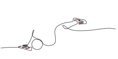 Bir Çizgili Bacak Top Sürüyor. Futbol Hareketi Spor Etkinliği Minimalist Vektörü.