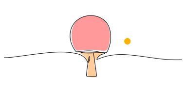 Devamlı Çizgili Masa Tenisi Raket Topu. Asgari Masa Tenisi Vektörü Sanatı.