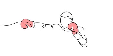 Çizgili Çizgili Adam Boks Eldiveni Eğitimi. Dövüş Sporu Uygulama Vektörü Grafiği.