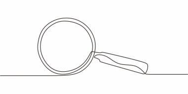 Devamlı Çizgi Biçimi Büyüteç Simgesi. Arama Keşfi Kavramı Minimalist Vektörü.