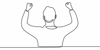 Aralıksız Tek Hat Çekici Kollar Yükseltildi. Minimalist zafer, gurur verici başarı kazanma başarısı..