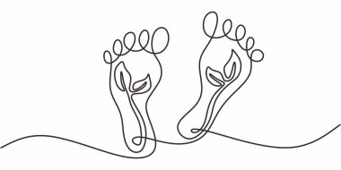 Ayak tabanında kesintisiz tek çizgi çizim tesisi. Dünya Bağlantısı Çevresel Adımlar. Yankı İzi.