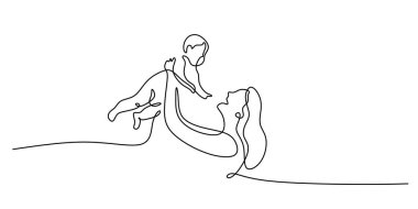 Anne Kaldıran Çocuk 'u Aralıksız Tek Hat Çekiyor. Aile Neşe Ebeveynliği Mutluluğu. Annelik bağı.