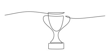 Kazanan kupasının aralıksız çizimi. Şampiyonu temsil eden basit bir nesne, spor grafiği ya da birincilik rozeti için mükemmel..