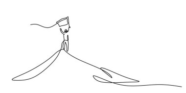 Dağda bayraklı bir adamın durmaksızın çizdiği çizgiler. Liderlik grafiği ya da ödülü için güçlü bir başarı nesnesi.