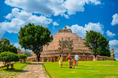 Büyük Stupa Sanchi 'de, Madhya Pradesh, Hindistan