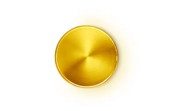 Gold Coin Top View Laying White Background — Stock Photo, Image