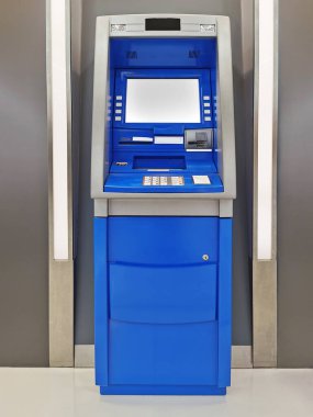 ATM 'de. Metin için boş beyaz ekran.