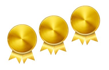 Altın madalya ve kurdele kazanan ödül.