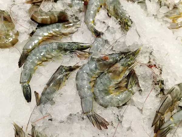 frozen fresh shrimp in supermarket