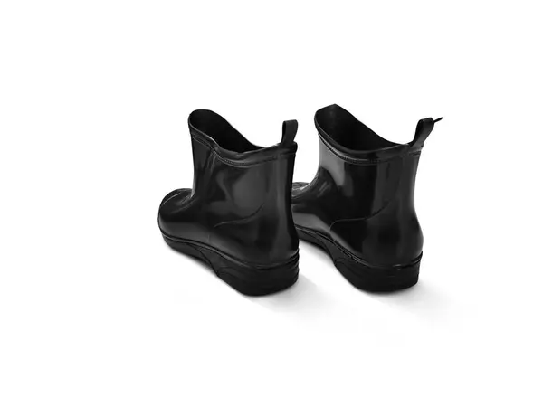 Black Rubber Boots White Background — Stock Photo, Image