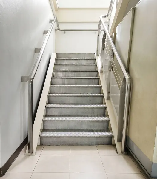 a checkered plate steel stair suitable to use in heavy traffic l