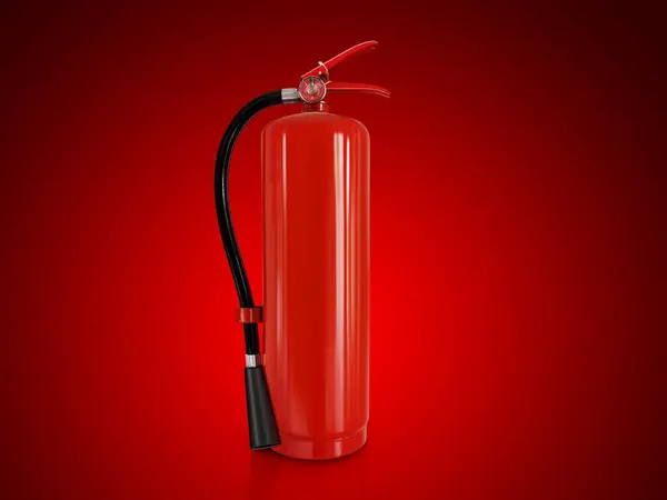 fire extinguisher on red background