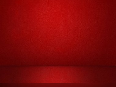 Boş parlak kırmızı stüdyo arkaplanı, içerik tasarımı için kopya alanı olan ürün görüntüsü. Ürün reklamları için pankart