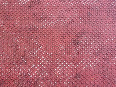 Arka plan yapmak için eski kırmızı elmas desenli metal levha