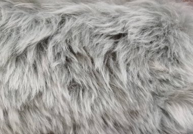 Kürk desenli arka plan üst görünümü. Sevişme dokusu. Yün dokusu. Taklit kürk yakın çekim.