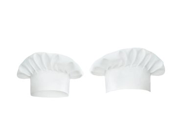 Beyaz aşçı şapkası, beyaz tenli.