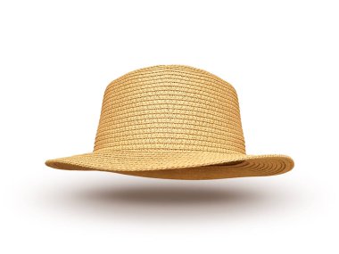 vintage straw hat isolated on white background