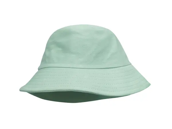 Beyaz arka planda izole edilmiş yeşil kova şapka