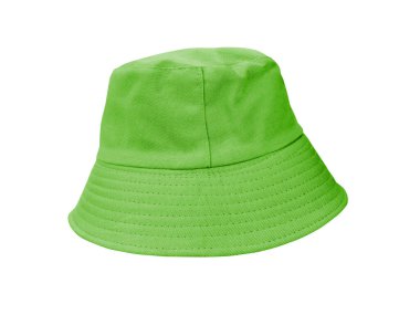 Beyaz arka planda izole edilmiş yeşil kova şapka