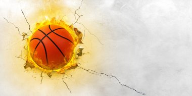 Çimento duvarına atılan basket topu..
