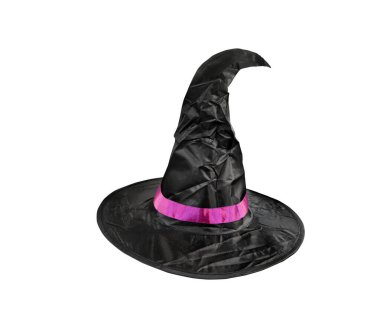 Beyaz arka plan üzerinde izole Kara Cadı şapka.