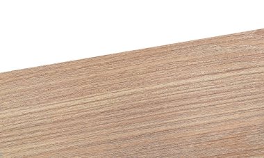 Beyaz arkaplanda izole edilmiş ahşap ya da tahta masa üst köşesi görüntüsü