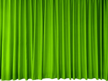 Yeşil perdeler, iç dekorasyon, arka plan.