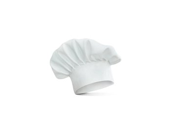 Beyaz arka plan üzerinde beyaz chef şapka.