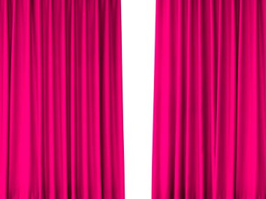 Arkaplanı dekore etmek için 2 kat pembe perde..