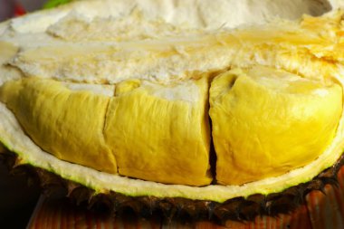 Durian meyvesi, meyvelerin kralına yakından bak, egzotik tropikal meyve.