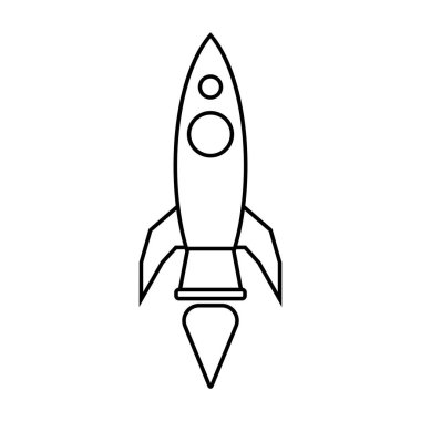 roket fırlatma, uçan uzay gemisi simgesi vektörü