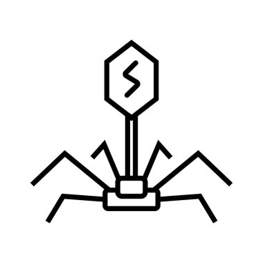 bakteriyofaj, virüs faj simgesi vektörü