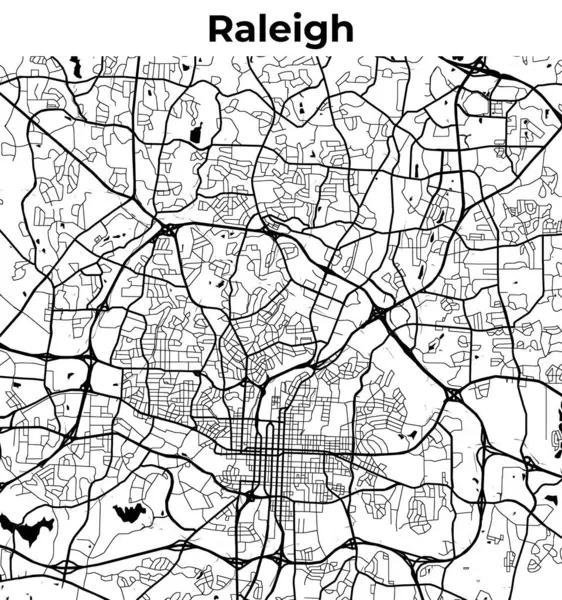 stock vector Raleigh City Map, Cartography Map, Street Layout Map