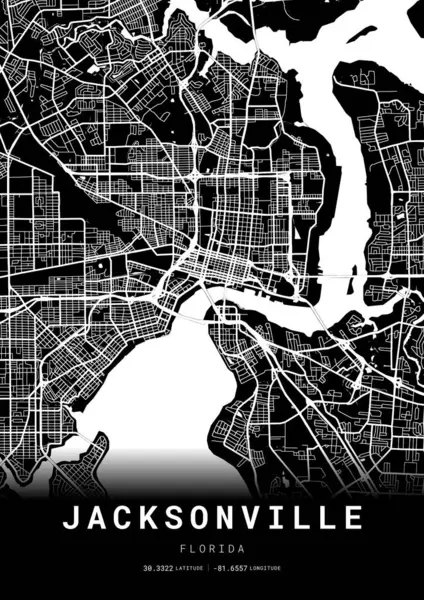 Jacksonville Şehir Haritası Çerçevesi, Harita Yazdırma, Sokak Düzeni Haritası
