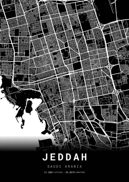 Jeddah Şehir Haritası Çerçevesi, Harita Yazdırma, Sokak Düzeni Haritası