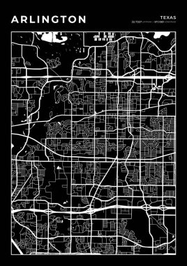 Arlington Harita Duvar Sanat Çerçevesi, Harita Yazdırma, Şehir Haritası