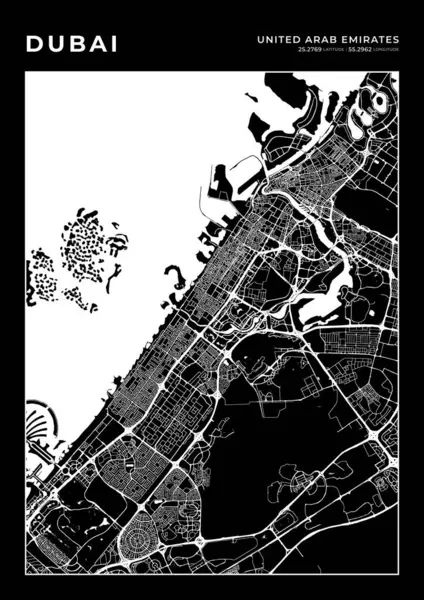 Dubai Harita Duvar Sanat Çerçevesi, Harita Yazdırma, Şehir Haritası
