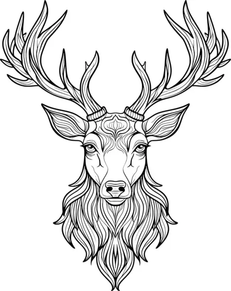 Yetişkin Doodle Sanat Rengi Sayfası, Düz Vektör Tasarımı