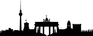 Berlin 'in Basit 2D Vektörü Skyline, Temiz ve Crisp