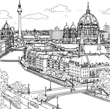 Berlin Şehri Renklendirme Kitabı, Basit ve Minimalist
