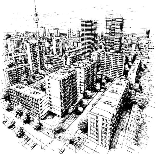 Berlin Şehri Mahallesi 'nin planı, Uzun Binalar Çizimi