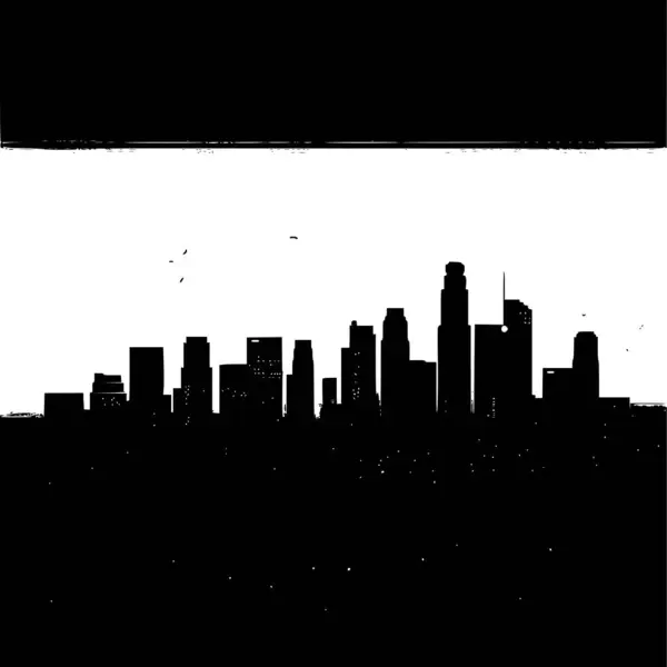 Los Angeles 'ın Basit 2D Vektörü Skyline, Temiz ve Crisp