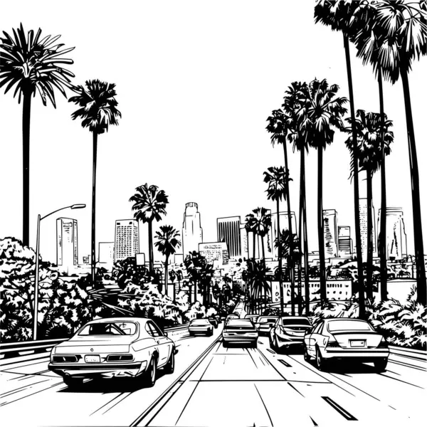 Los Angeles 'ı gezmenin gerçekçi görüntüsü, Renklendirme Kitabı Çizimi