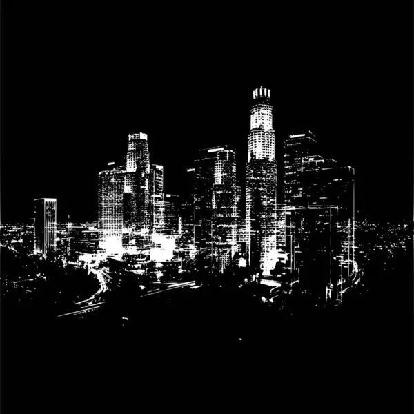 Los Angeles Şehri 'nin Tam Ekran X-Ray Tarzı Görünümü, Mimari Detaylar