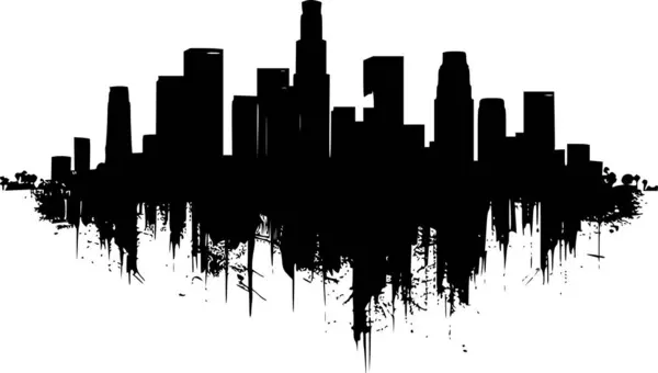 Minimal Siyah ve Beyaz Los Angeles Şehir Posteri, Parlak ve Modern