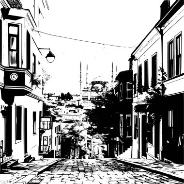 İstanbul Sokaklarının Vektör Posteri, Modern Kentsel Estetik